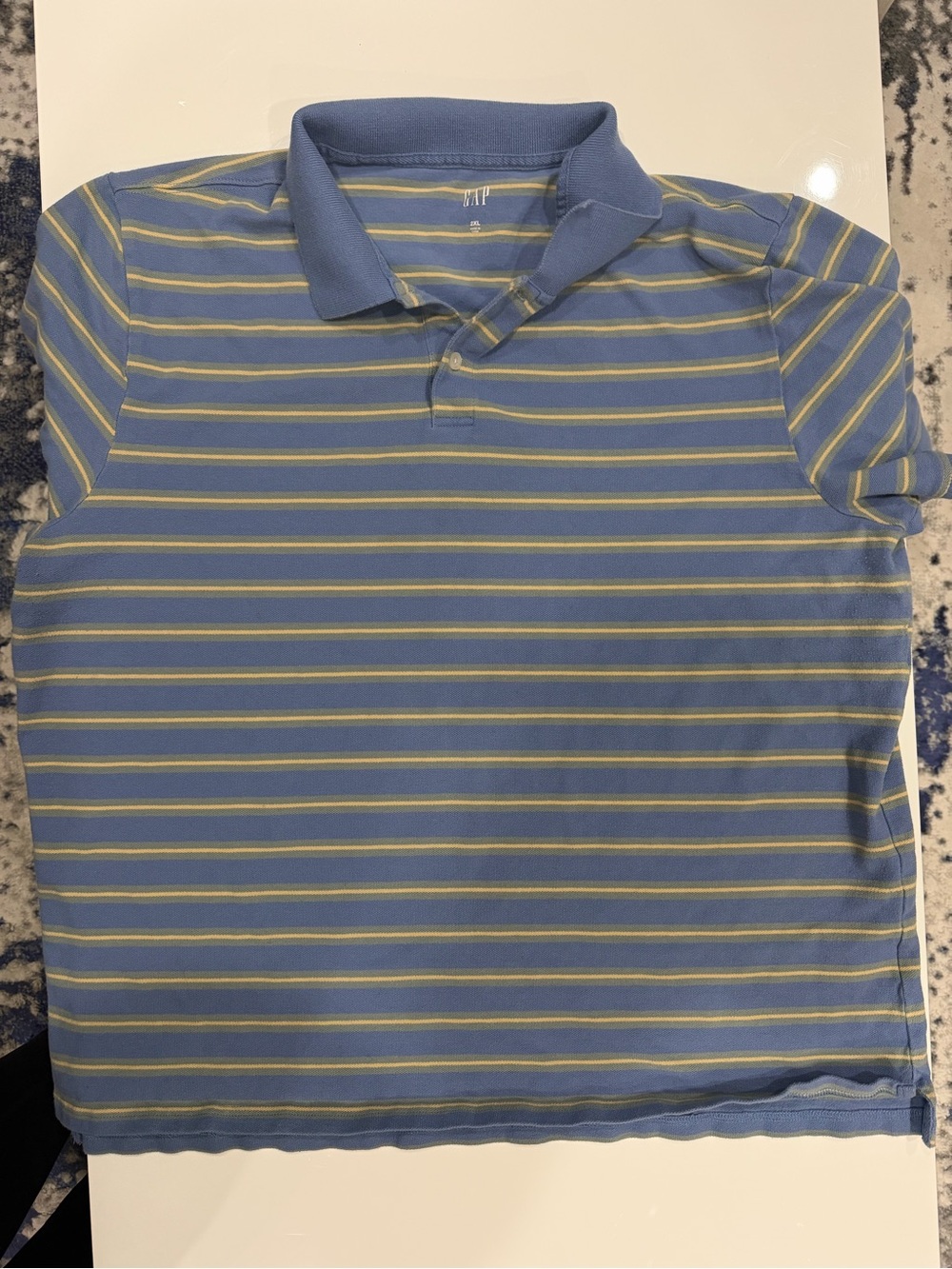Gap striped Light Blue & Yellow Polo Shirt - Men's Short Sleeve